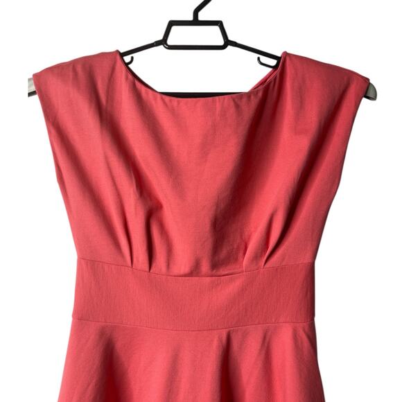 Kate Spade Fit And Flare Dress Coral Pink Eyelet Scalloped Hem Bateau Small - Picture 8 of 9